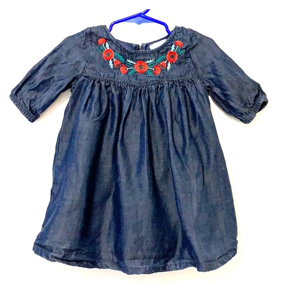 Robe Enfant Genuine Kids (Oshkosh) Taille 2T Bleu Chambray Brodée - Neuf Avec étiquette (NWT)